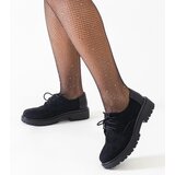  Black casual lace-up eco-suede shoes Kalila | shoptok.hr