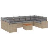Maison Chic Seti vrtnega pohištva - Vrtna garnitura - Vrtni pohištvo set 11-delna z blazinami bež poli ratan, (21810076) | Shoptok.si