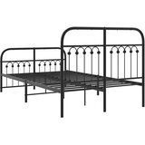  Metalni okvir kreveta uzglavlje i podnožje crni 120x190 cm | shoptok.hr