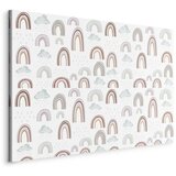  Slika - Rainbows After the Storm - Rainbows of Various Sizes in Pastel Hues Among Rain Clouds in a Gray-Blue Shade 120x80 Standa | shoptok.hr