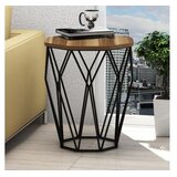 Woody Fashion sofya - walnut walnutblack side table | Eponuda.com