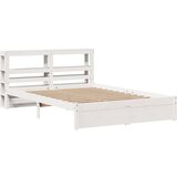  Okvir za krevet s uzglavljem bijeli 150 x 200 cm borovina | shoptok.hr