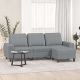vidaXL Kavč trosed s stolčkom za noge svetlo siv 180 cm blago | Shoptok.si