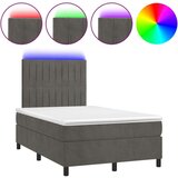  Box spring postelja z vzmetnico LED temno siva 120x200 cm žamet, (20725790) | Shoptok.si