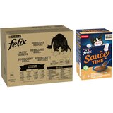  120x 85g Jumbo pak. Felix + 24x 40g Sauce Time okus piletine i puretine gratis! - "Tasty Shreds" vrećice 120 x 80 g Miješani izbor u umaku Cijene