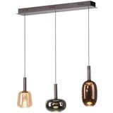PAUL NEUHAUS Viseča svetilka črna z večbarvnim steklom, vključno z LED 3-Lights Easylift - Irides Cene