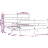 Metalni okvir kreveta bez madraca smeđa boja hrasta 150x200 cm | shoptok.hr