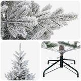  Umjetno božićno drvce s nogom 240 cm PVC i metal - Zelena i bijela 240 cm bez LED svjetala | shoptok.hr