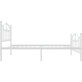 Metalni okvir kreveta uzglavlje i podnožje bijeli 75x190 cm | shoptok.hr