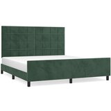  Za krevet s uzglavljem tamnozeleni 160x200 cm baršunasti | shoptok.hr