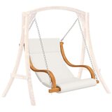  Gugalni stol s krem blazino ukrivljen les s tikovino | Shoptok.si