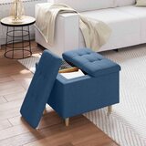  Otoman za pohranu s jastukom Plava 60 x 60 x 45 cm tkanina - Plava 60 cm tkanina | shoptok.hr