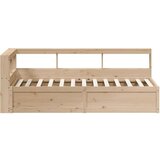 Knjižna postelja brez vzmetnice 100x200 cm trdna borovina | Shoptok.si