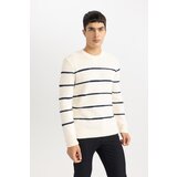 Defacto Standard Fit Striped Crew Neck Sweater Cene