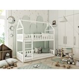 Drveni dečiji krevet na sprat pola - beli - 190*90 cm Cene