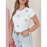 DStreet T-shirt damski w wiśnie CHERRYDUST biały | Shoptok.si