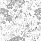Dekornik Stenska tapeta z gozdnimi živalmi