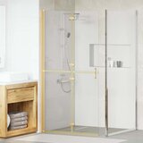 vidaXL Zid za walk-in tuš Ostalo Zlatna i prozirna 100 x 190 cm | shoptok.hr