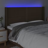  LED uzglavlje tamnosmeđe 183x16x118/128 cm od tkanine | Eponuda.ba