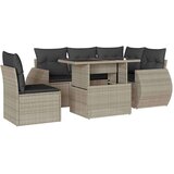  6-dijelni set vrtnih sofa od poliratana s jastucima svjetlosivi | shoptok.hr