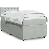 vidaXL Box spring postelja z vzmetnico svetlo siva 90x200 cm žamet Cene