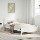 Maison Chic Posteljni okvir - Enojna postelja - Postelja za odrasle brez vzmetnice bel 75x190 cm trdna borovina-J11569, (21776820) | Shoptok.si
