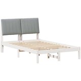  Okvir za krevet s uzglavljem Bijelo 120 x 190 cm tkanina | shoptok.hr