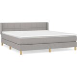  Box spring postelja z vzmetnico svetlo siva 160x200 cm žamet, (20790280) | Shoptok.si
