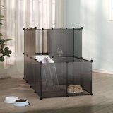 vidaXL Ograda za male živali črna 142x74x93 cm PP in jeklo | Shoptok.si