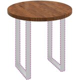  Gornji dio stola Svijetlosmeđa Ø 80 x 4 cm Čvrsto Hrastovo Drvo | shoptok.hr