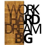 Wallity zidna dekoracija Work Hard Dream Big, 48x58 cm, Smeđe boje Cene