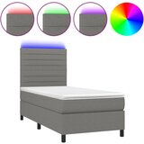 Maison Chic Box spring postelja - Vzmetna postelja z vzmetnico LED temno siva 90x190 cm blago SL22276, (21903537) Cene