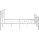  Metalni okvir kreveta uzglavlje i podnožje bijeli 200x200 cm | shoptok.hr