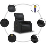 Masažni naslonjač od umjetne kože crni | shoptok.hr