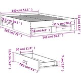  Okvir kreveta s ladicama bez madraca bijeli 140x190 cm | shoptok.hr