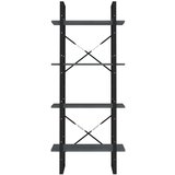 Ormarić Knjižna omara - Knjižni regal 4-nadstropna siva 60x30x140 cm trdna borovina, (21726074) | Shoptok.si