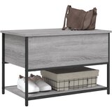  Klupa za pohranu siva boja hrasta 70x42,5x47 cm drvena | Eponuda.com