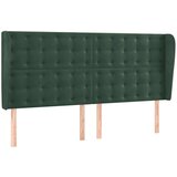 Maison Chic Posteljno vzglavje - Vzglavna omarica - Nočna omarica z ušesi temno zeleno 203x23x118/128 cm žamet, (21709391) | Shoptok.si