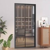  Unutarnja vrata 102,5x201,5 cm crna od ESG stakla i aluminija | shoptok.hr