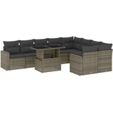 vidaXL 10-dijelni set vrtnih sofa od poliratana s jastucima sivi | shoptok.hr