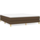  Box spring postelja z vzmetnico temno rjava 160x200 cm blago | Shoptok.si