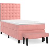 Box spring krevet s madracem ružičasti 90x190 cm baršunasti | shoptok.hr