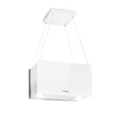 Klarstein Kronleuchter L, stropna otočna kuhinjska napa, 60 cm, snaga recirkulacije 590 m³/h, LED, zaslon osvjetljiv na dodir, bijela | shoptok.hr