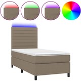  The Living Store Box spring postelja z vzmetnico LED taupe 80x200 cm blago - Box Spring Postelja, (21499454) | Shoptok.si