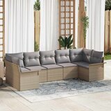  Sjedeća garnitura za vrt 7 kom. Bež Poli ratan 232 x 132.5 x 85 cm | shoptok.hr