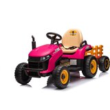 Traktor na akumulator s prikolico BBH-030 - roza | Shoptok.si