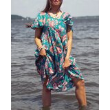 Resti Green women's dress with colorful floral pattern | Eponuda.ba