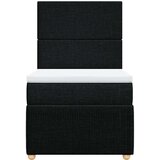  Krevet s oprugama i madracem crni 100 x 200 cm od tkanine | shoptok.hr