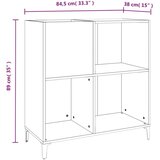 vidaXL Omarica za gramofonske plošče dim. hrast 84,5x38x89 cm inž. les | Shoptok.si