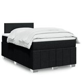 vidaXL Box spring postelja z vzmetnico črn 120x200 cm blago | Shoptok.si